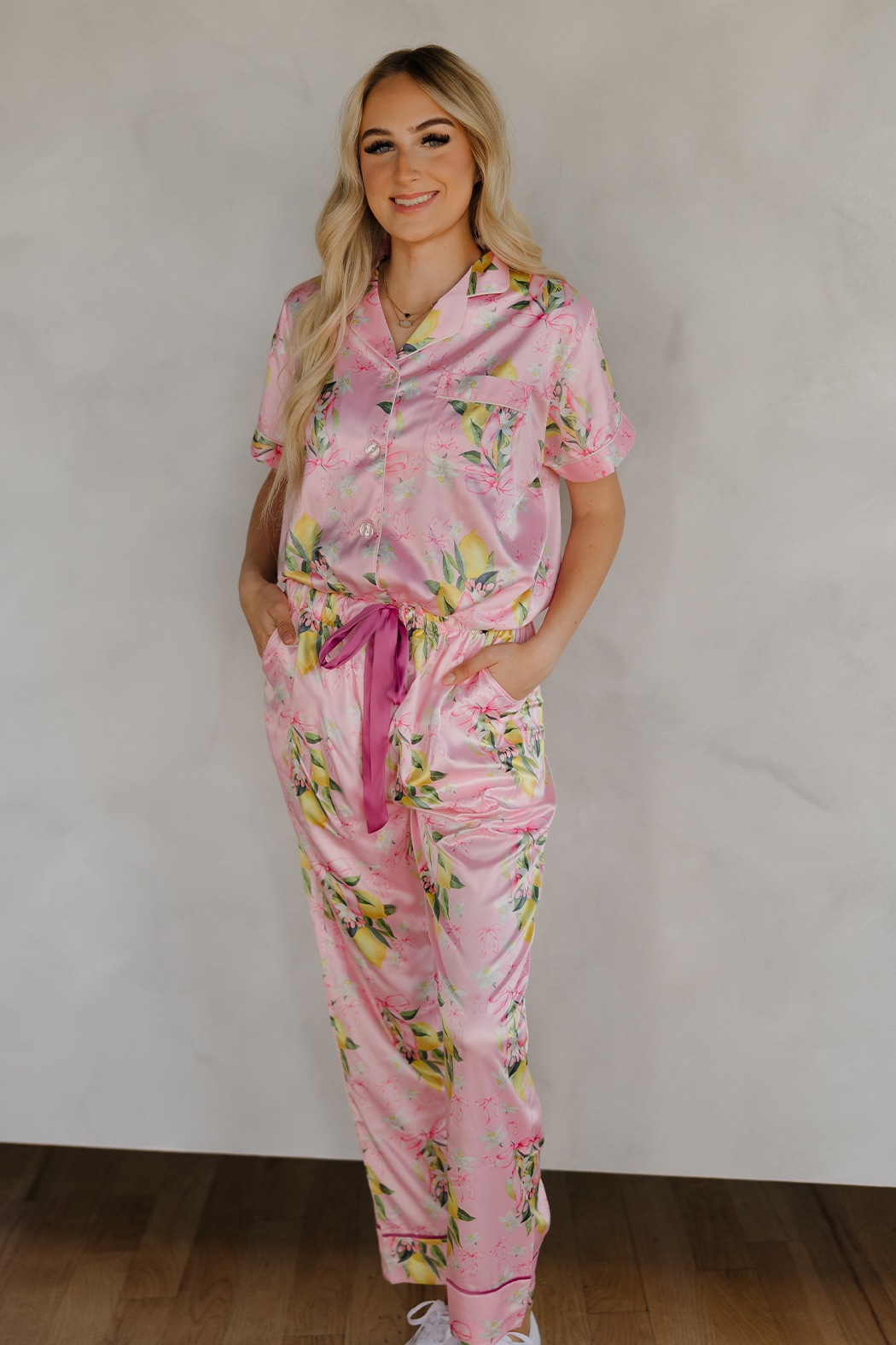 Citrine Coquette Ribbon Pajama Pants Set