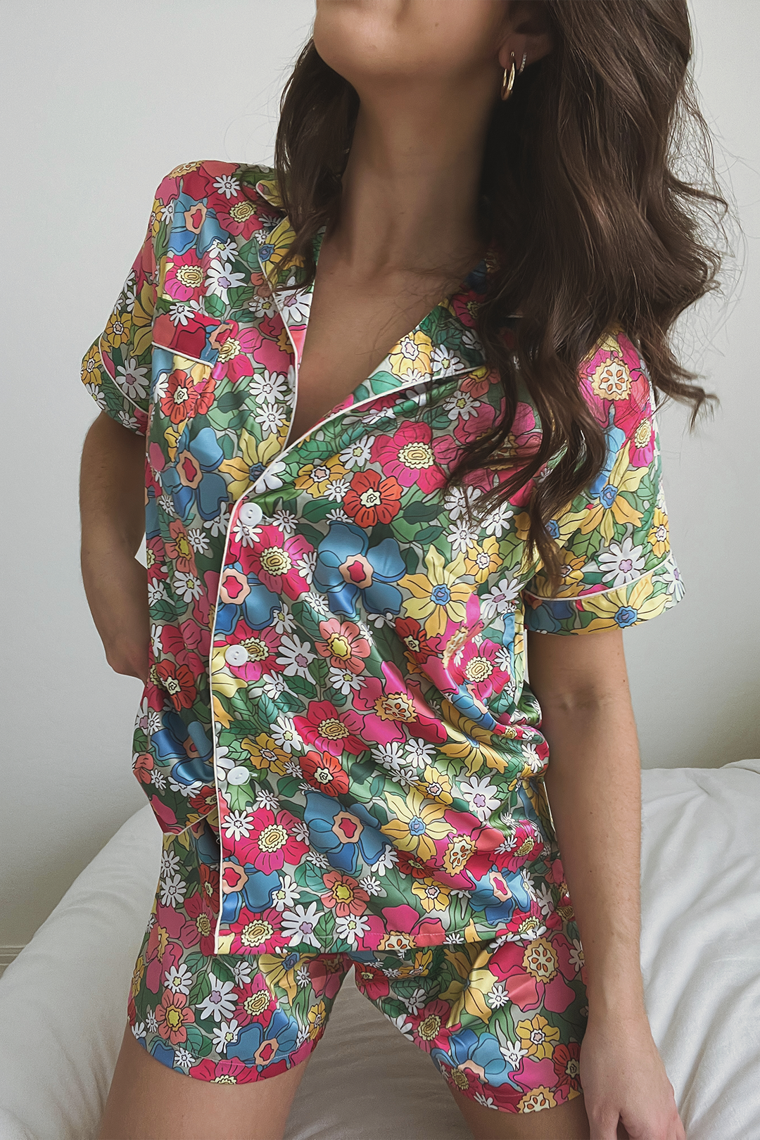 Flowerland Satin Pajamas