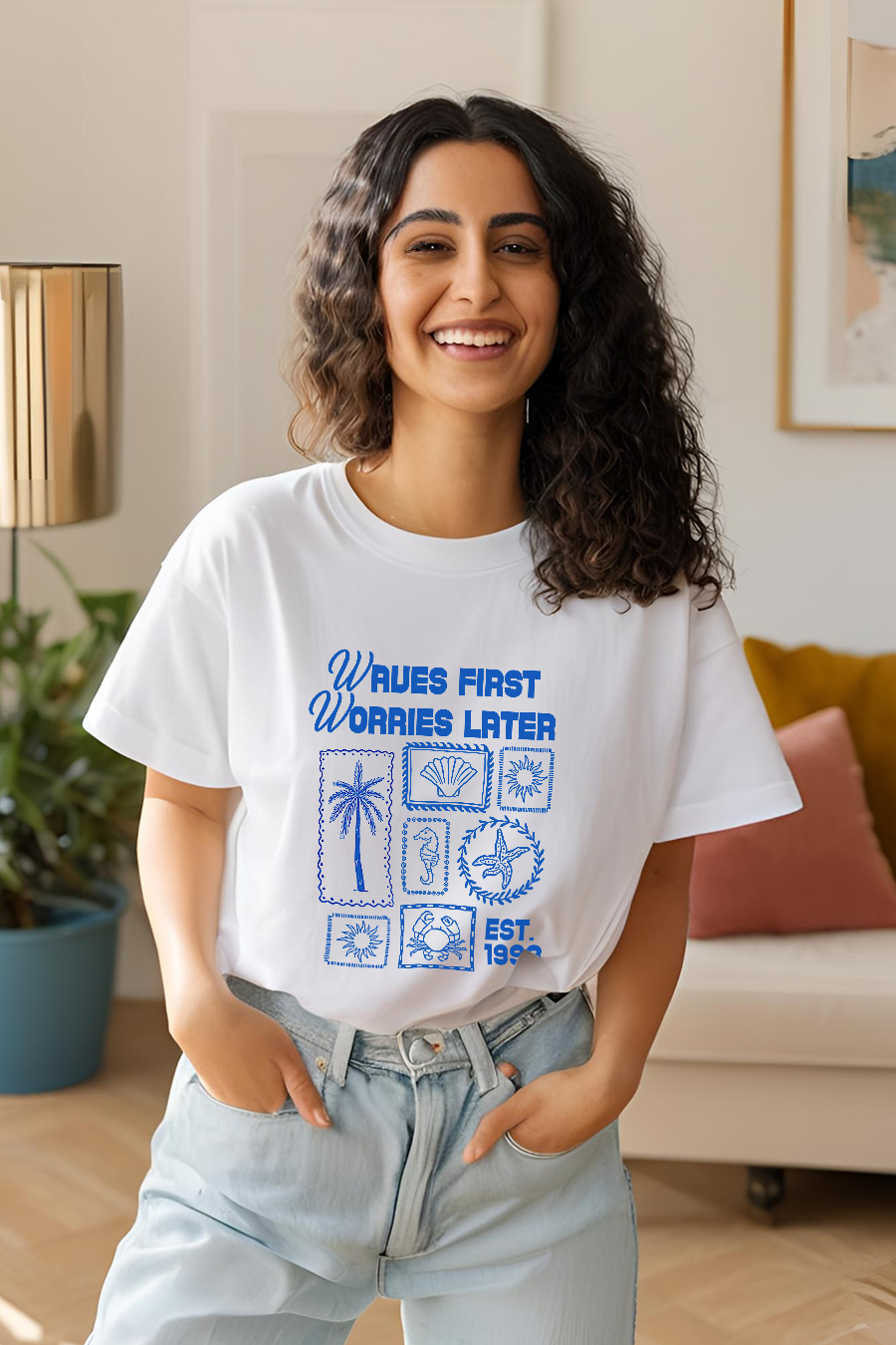 Waves First, Worries Later Tee