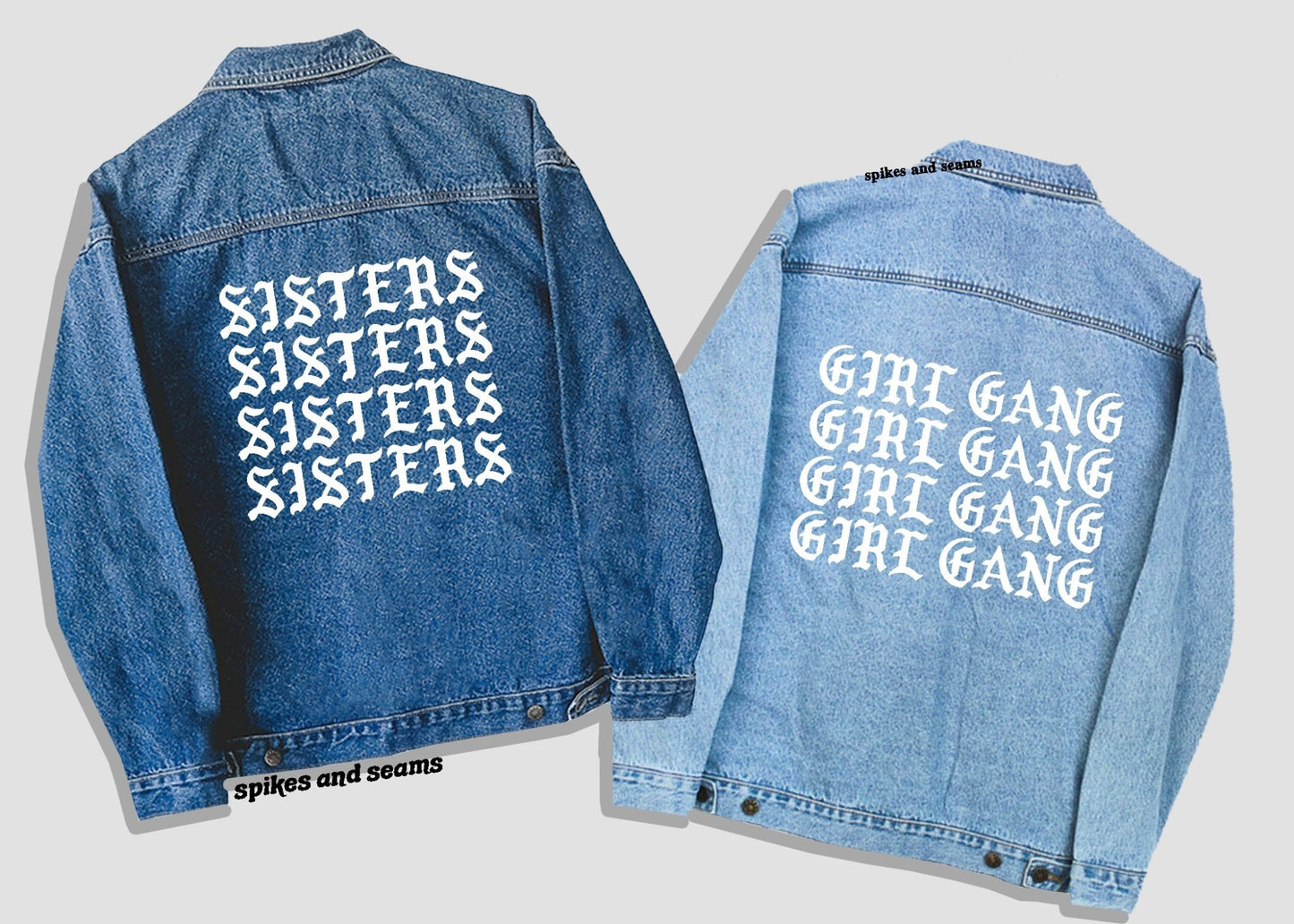 Custom Denim Jacket - repeat font.