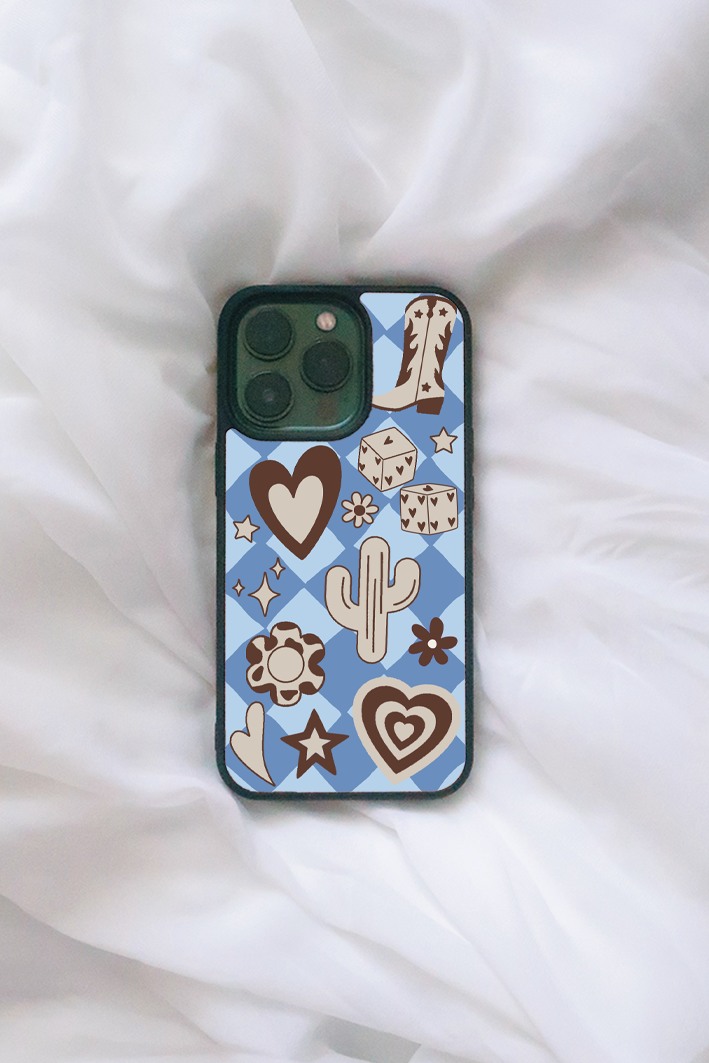 Blue Bronco iPhone Case – Spikes and Seams Blue Bronco iPhone Case – Spikes and Seams