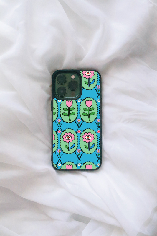 Blue Floral Fantasy iPhone Case