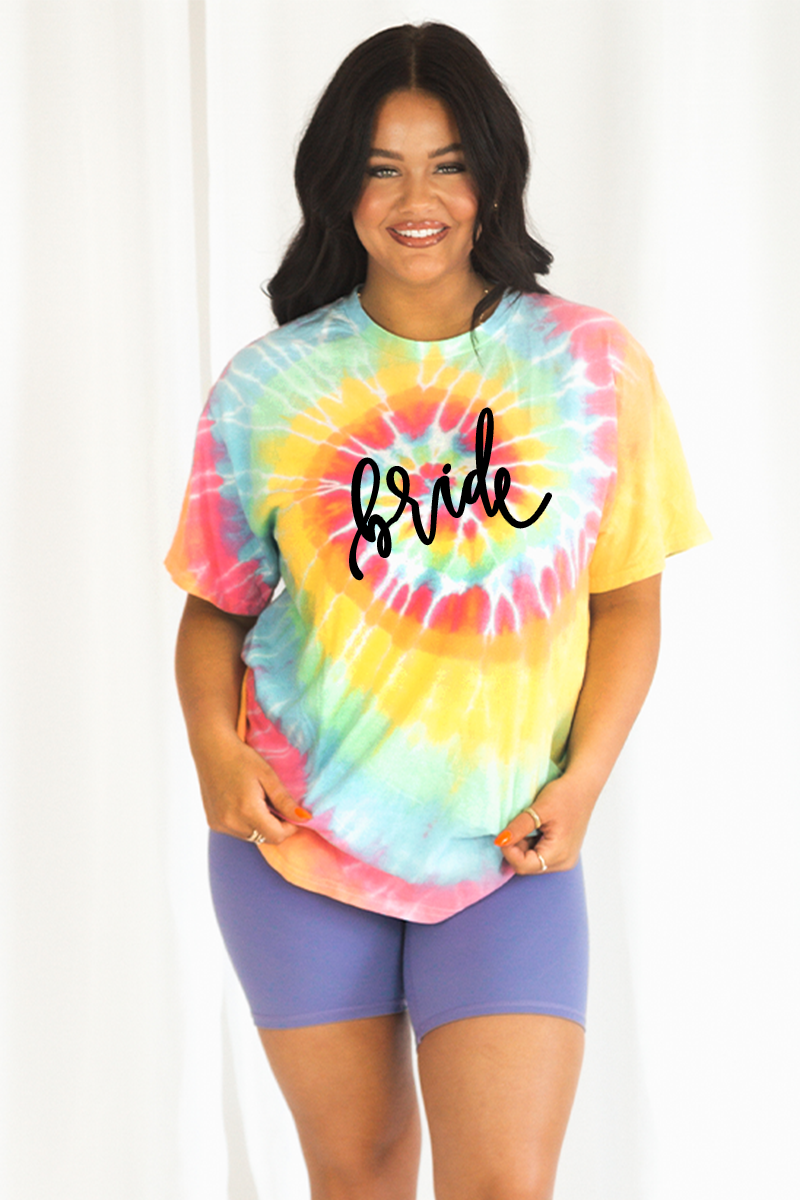 Custom text Tie Dye tee