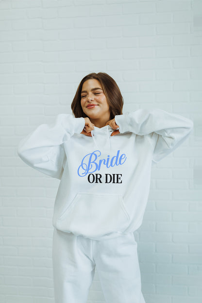 Blue Script Custom Text Wedding hoodie