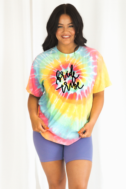 Custom text Tie Dye tee