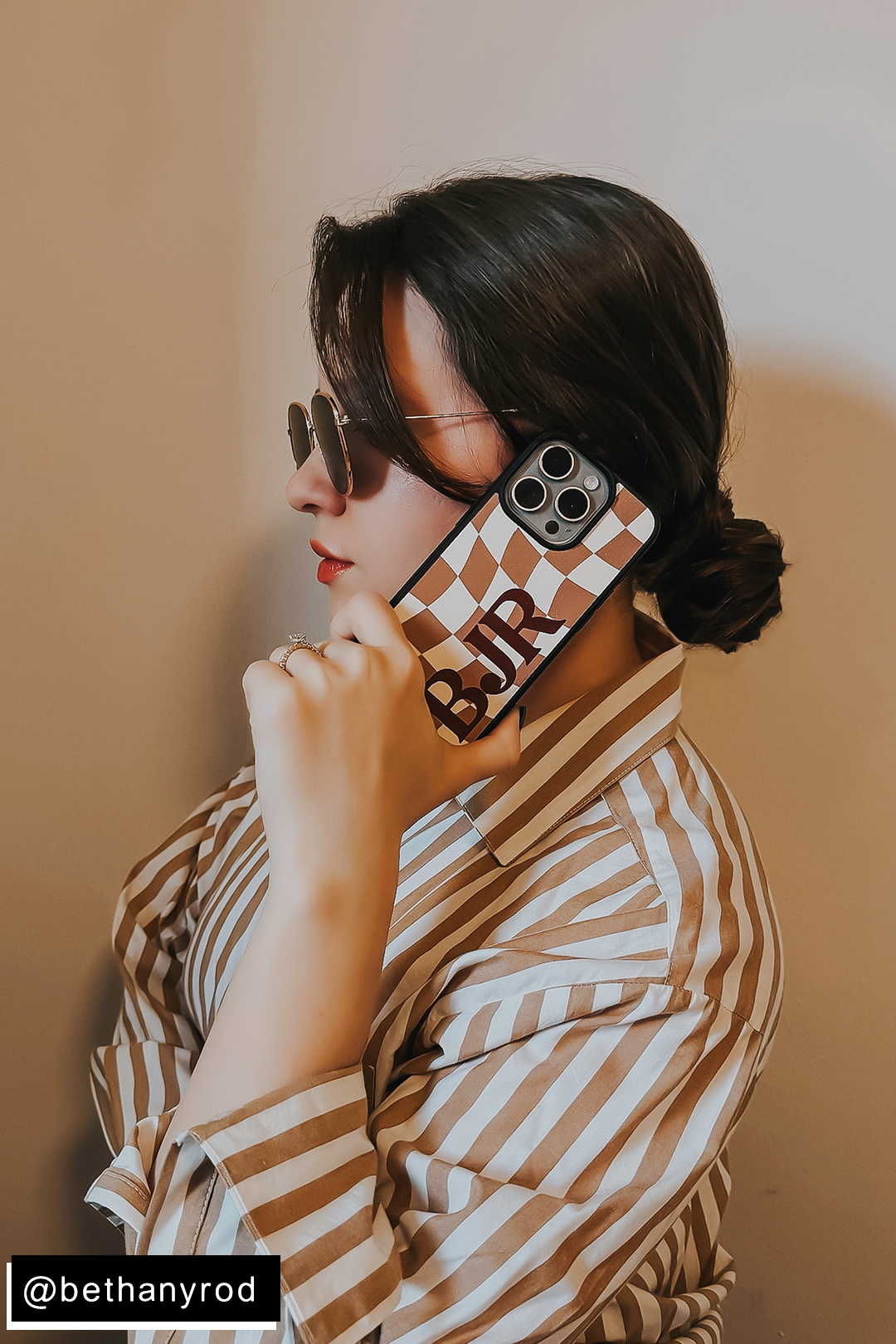 Custom Brown Checkered iPhone case