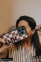 Custom Brown Checkered iPhone case