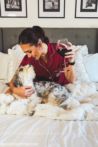 Burgundy Satin Pajamas Shorts Set