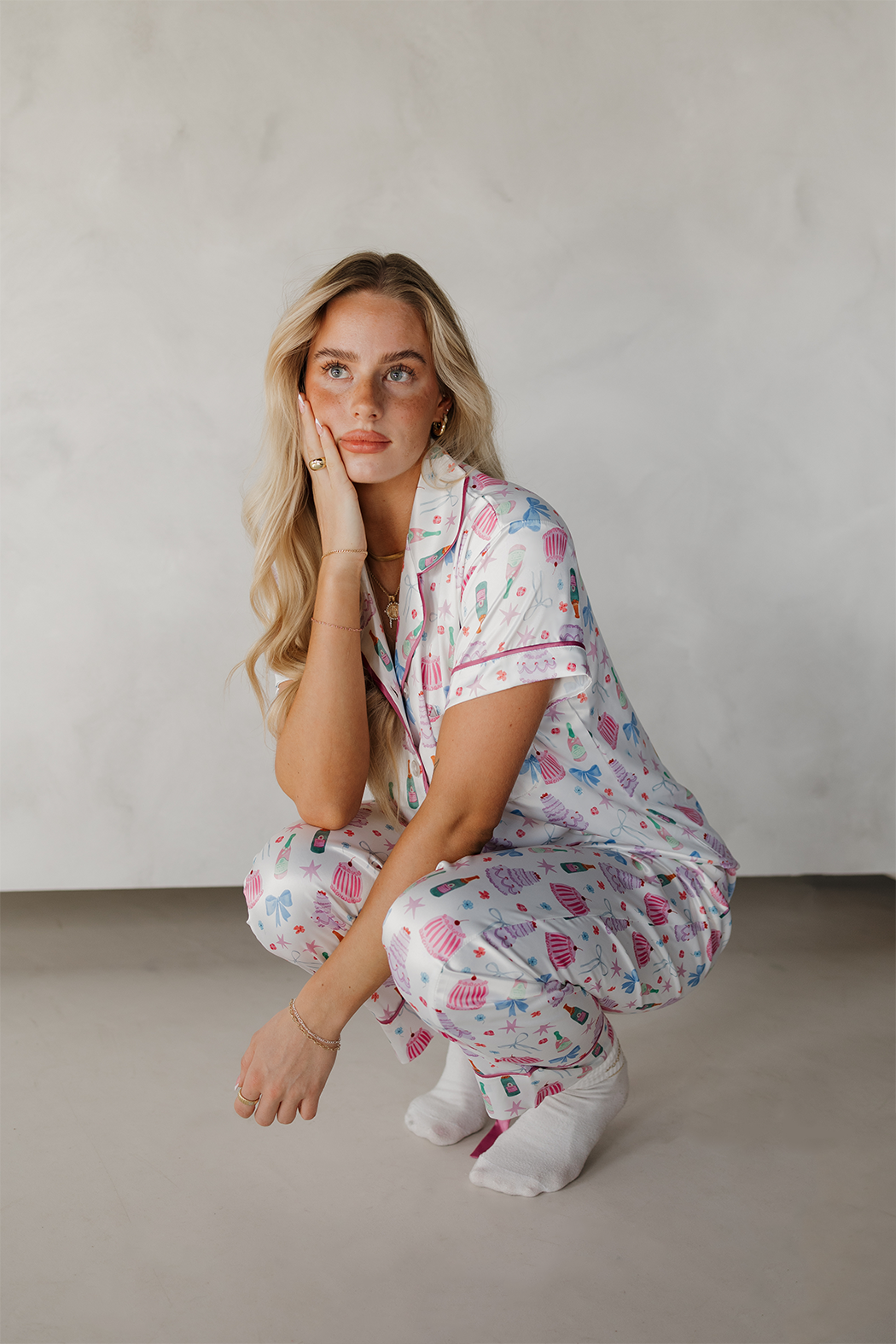 Celebrations Satin Pajamas Pants Set with Ribbon tie