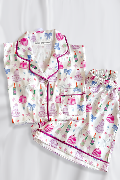 Celebrations Satin Pajamas Shorts Set