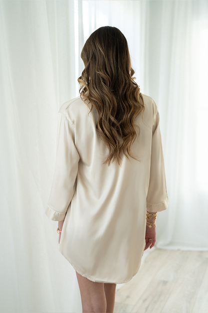 Champagne Satin Sleep Shirt