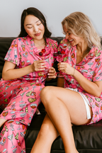 Cheers to Bedtime Satin Pajamas Shorts Set