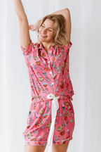 Cheers to Bedtime Satin Pajamas Shorts Set