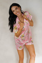 Citrine Coquette Satin Pajamas
