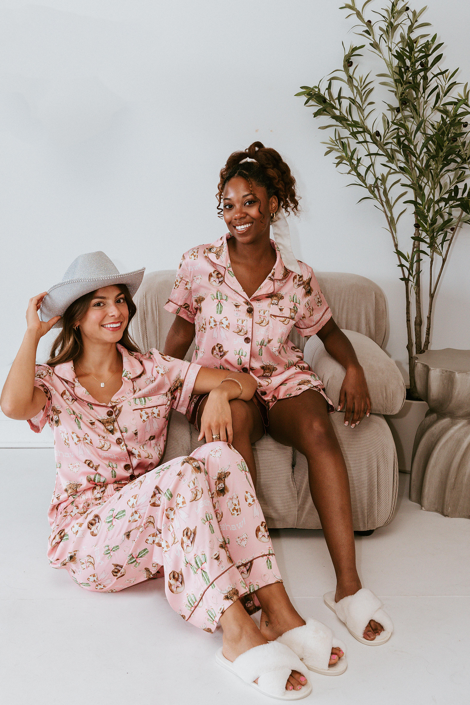 Cowgirl Coquette Satin Pajamas Shorts Set