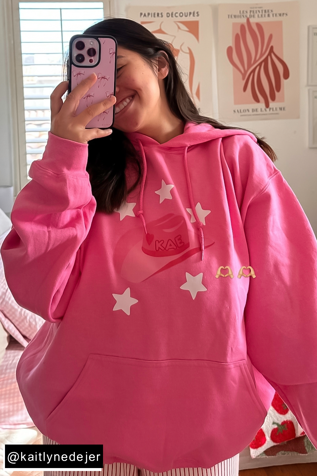 Custom Monogram Cowgirl Pink Hoodie – Spikes And Seams