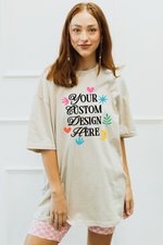Custom Design tee with Front Printing Only - Beige