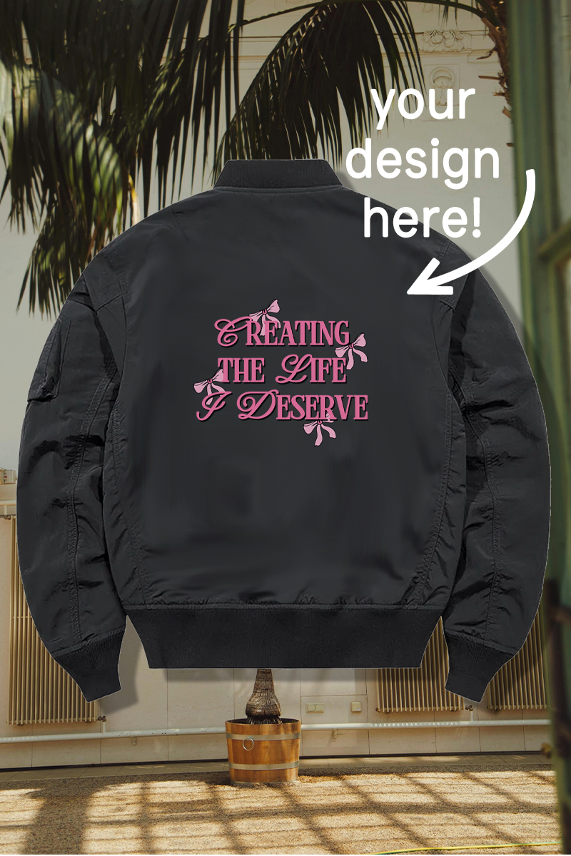 Custom Padded Bomber Jacket - Front & Back Printing
