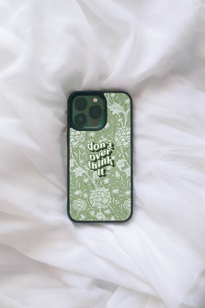 Don't Overthink It Green iPhone case