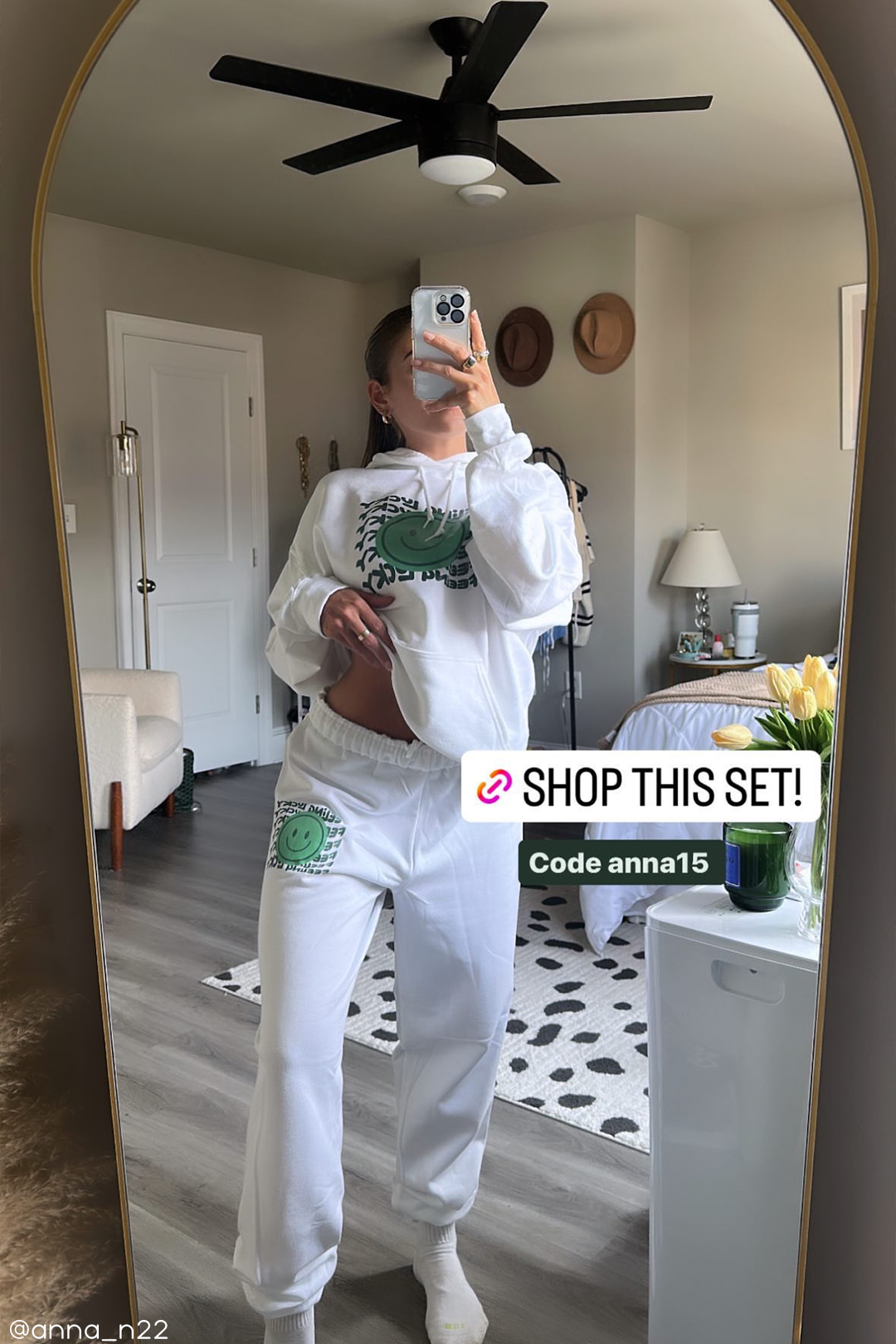 Green Feeling Lucky Smiley matching set