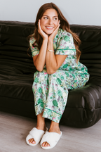 Fun & Games Pickleball Satin Pajama Pants Set