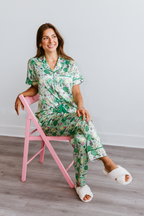 Fun & Games Pickleball Satin Pajama Pants Set