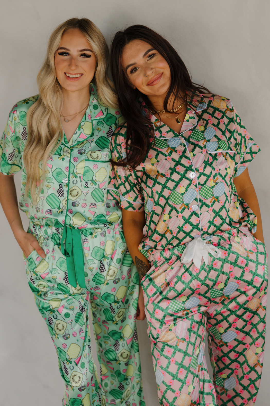 Fun & Games Pickleball Satin Pajamas Pants Set