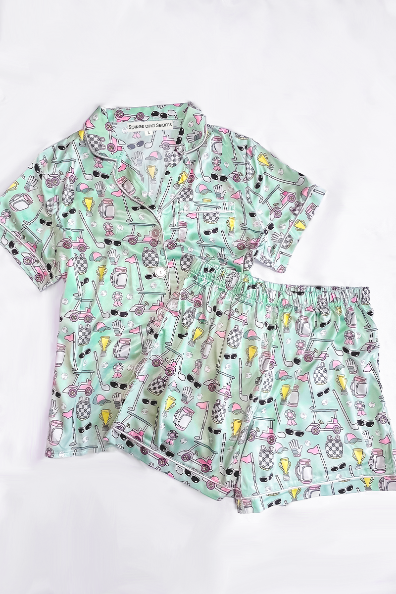 Golf Icons Satin Pajamas