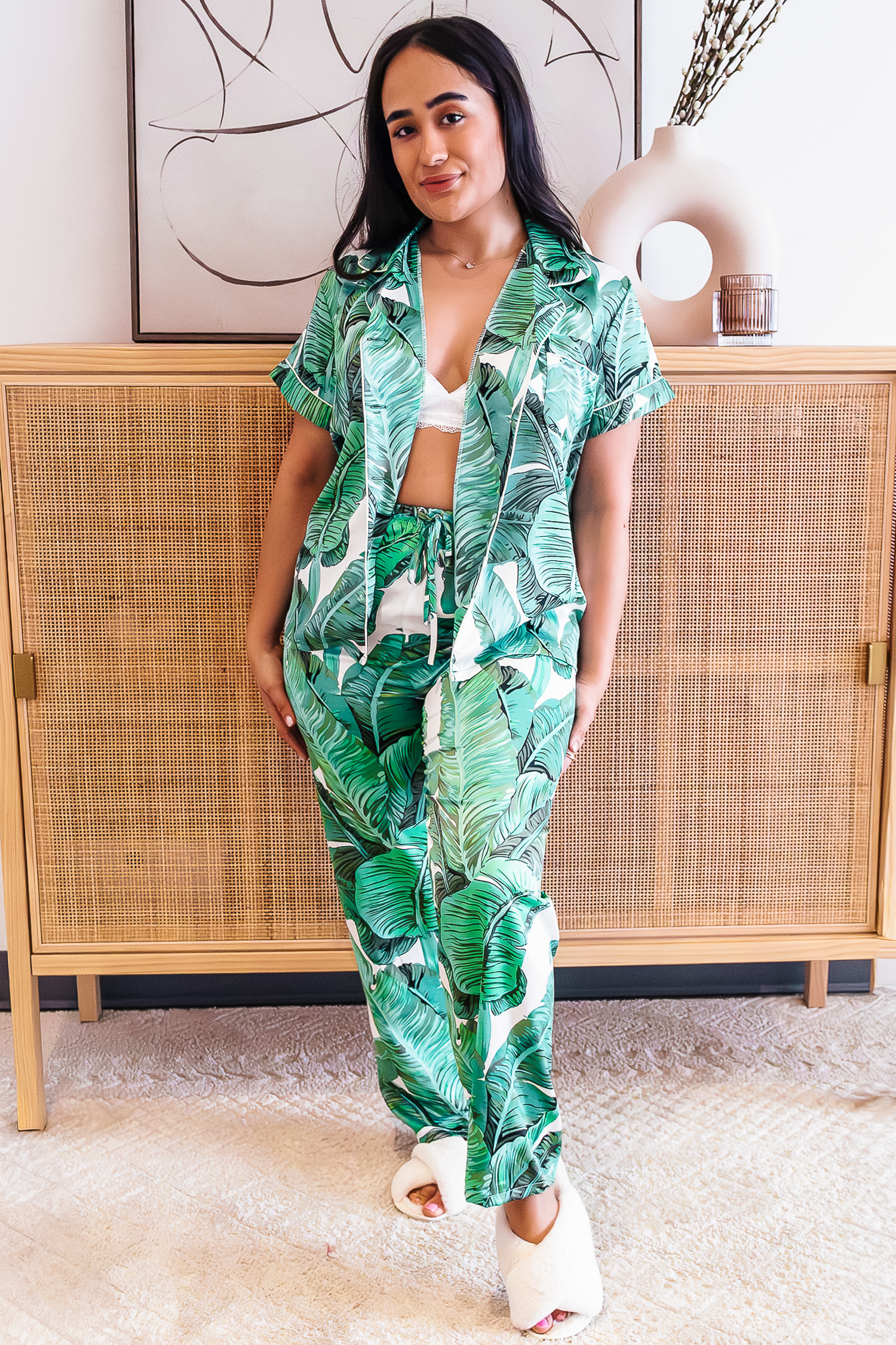 Green Banana Leaf Pants set