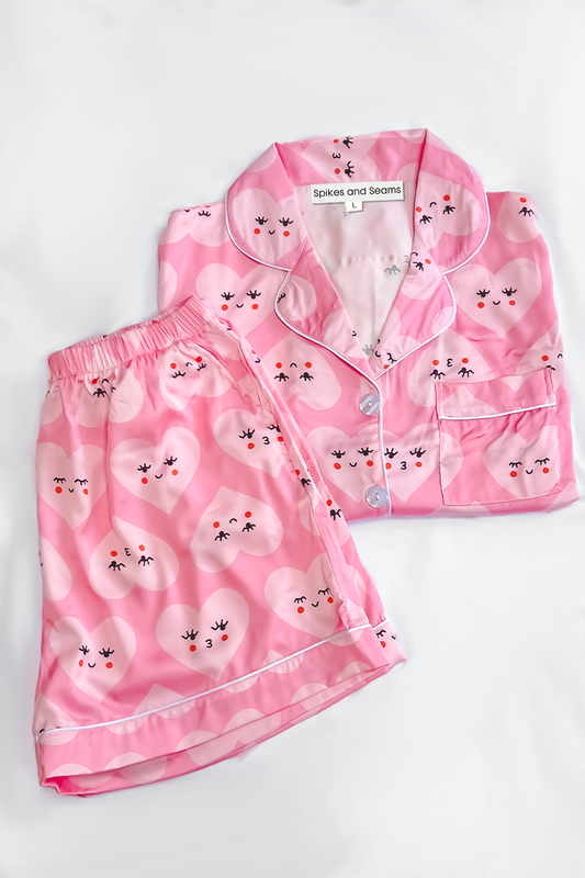 Heart Honey Satin Pajamas