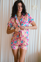 Smiley Daisy Satin Pajamas