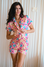 Smiley Daisy Satin Pajamas