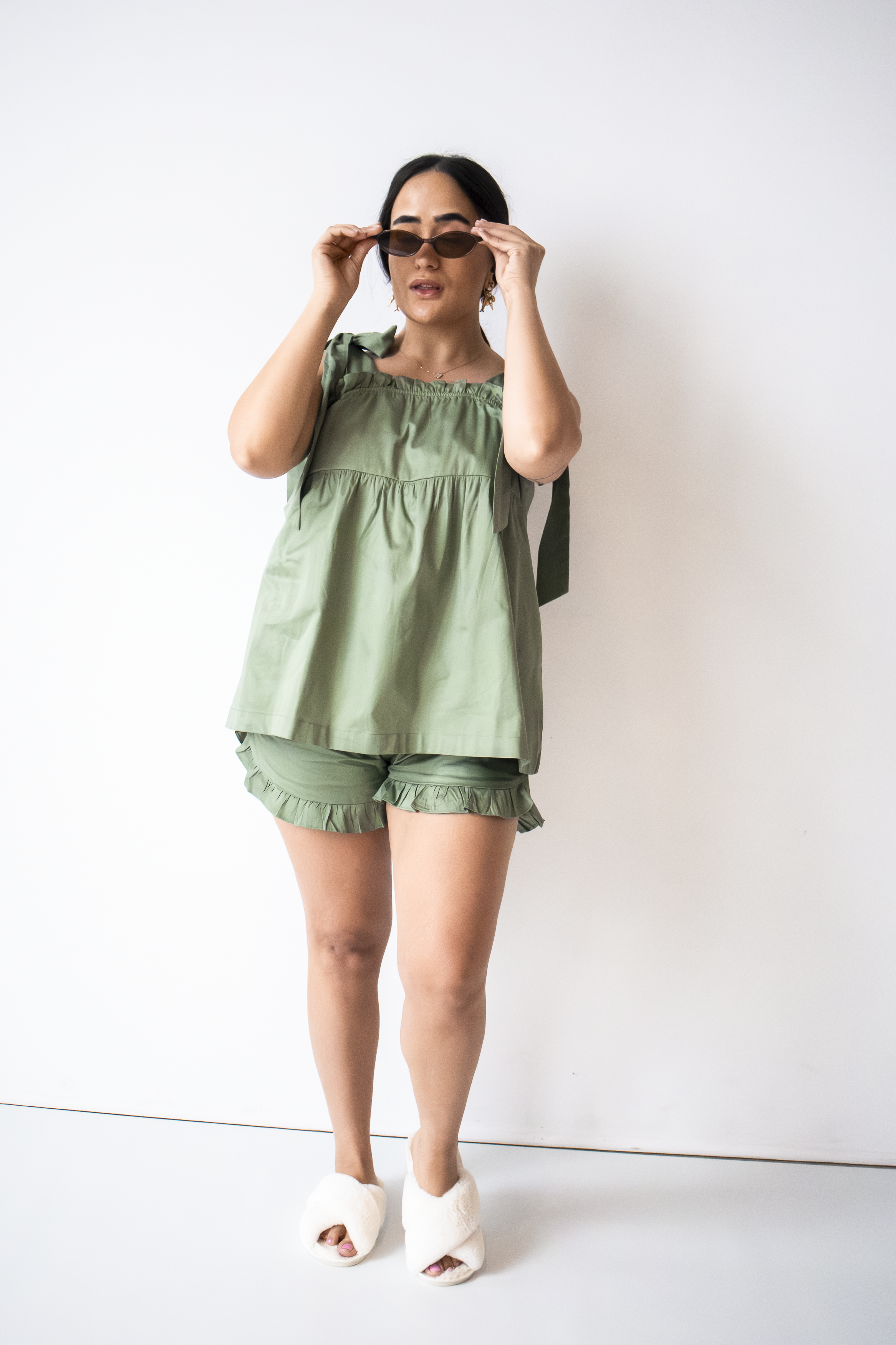 Bow Knot Pajamas - Sage Green