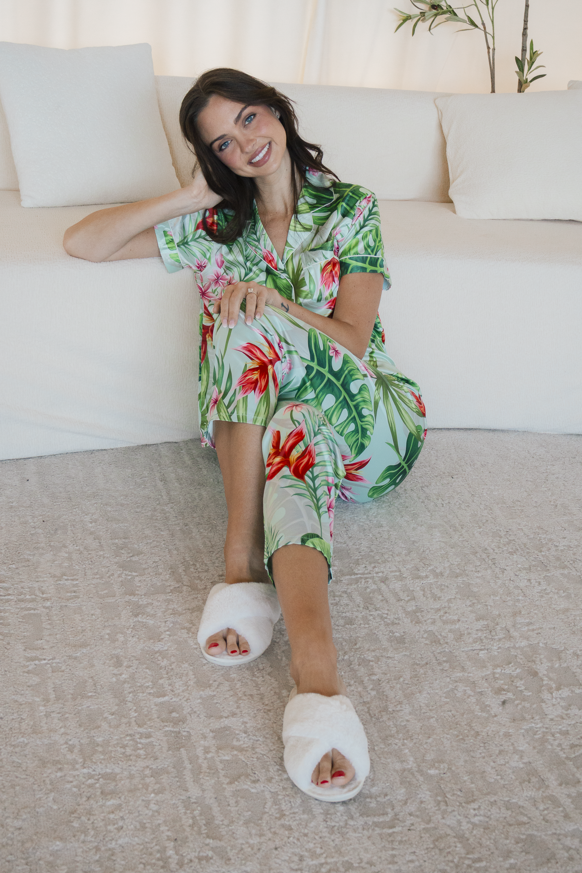 Mint Tropical Pajama Pants set