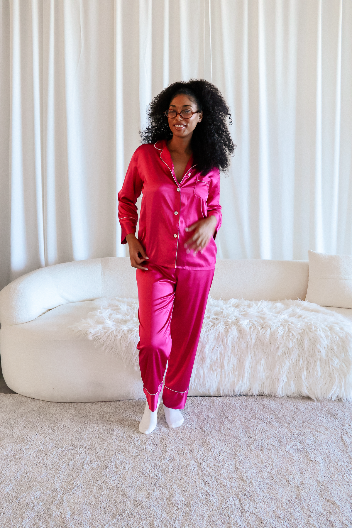 Pink Berry Pajama Pants Set
