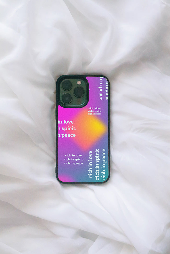 Rich in Love, Spirit, and Peace iPhone case