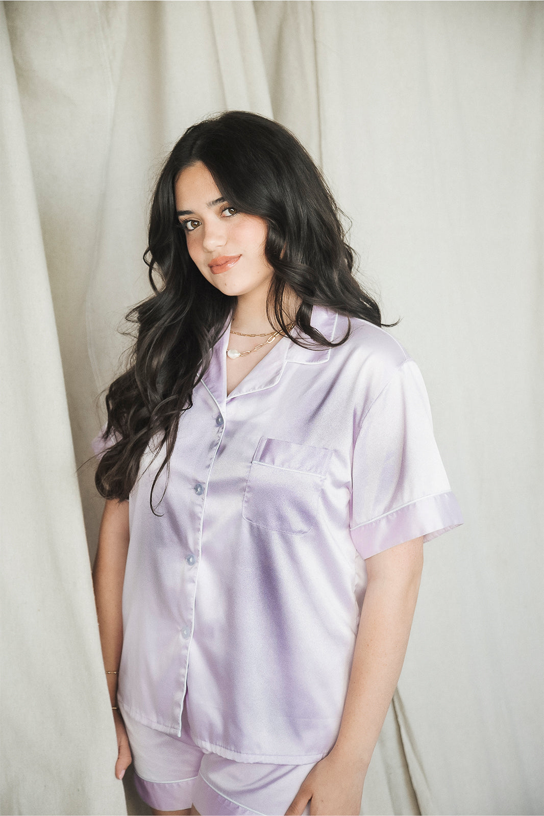 Lavender Satin Pajamas