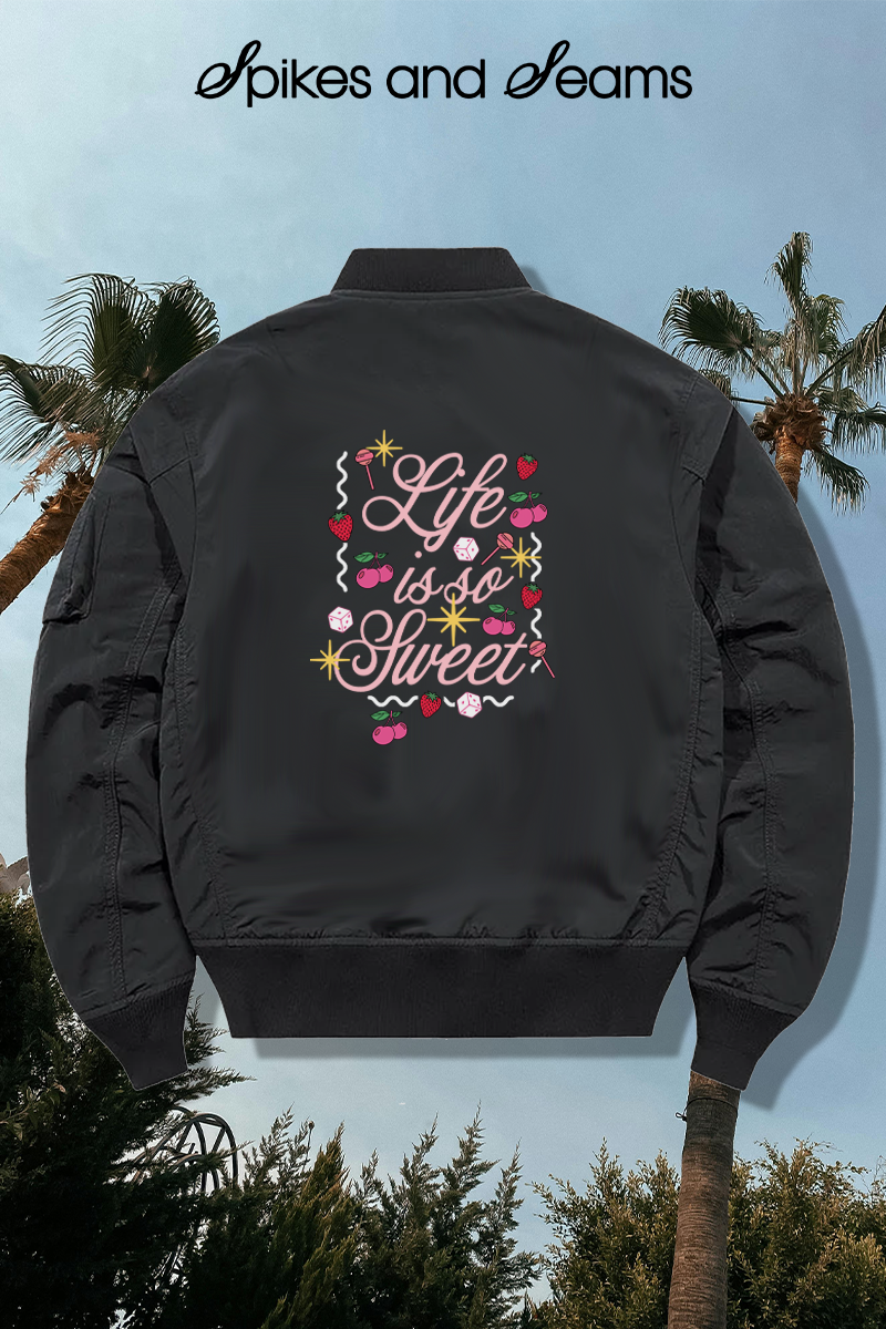 Life is So Sweet Padded Bomber Jacket