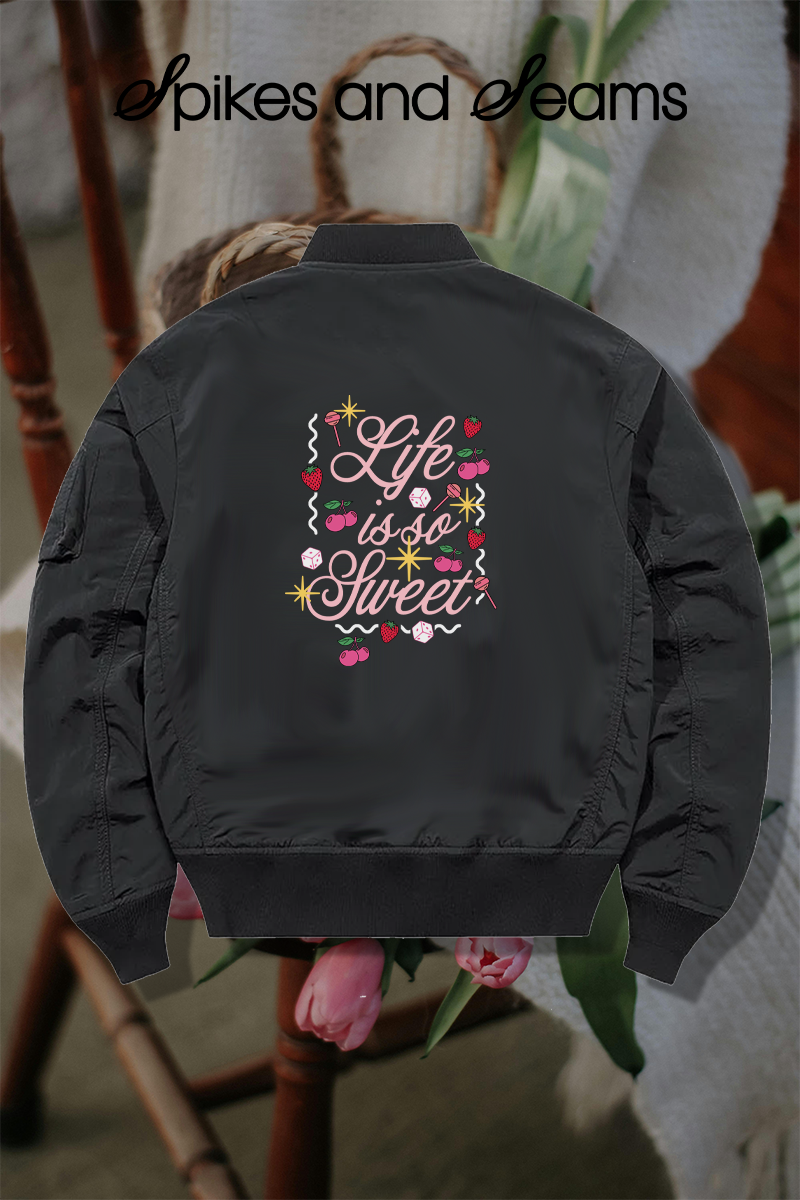 Life is So Sweet Padded Bomber Jacket
