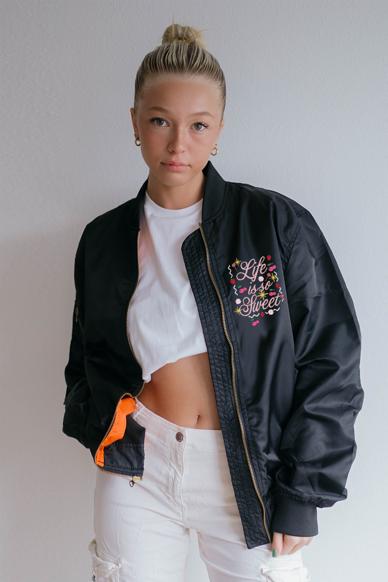 Life is So Sweet Padded Bomber Jacket