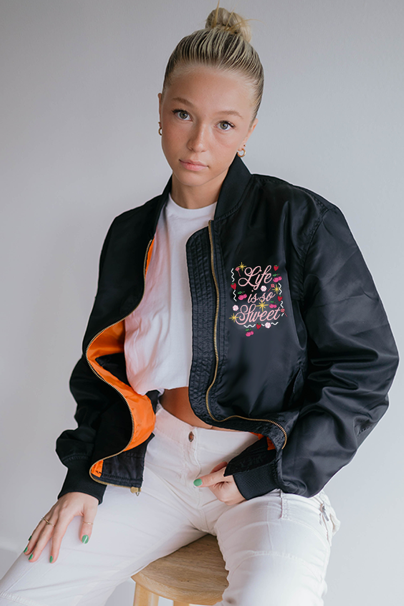 Life is So Sweet Padded Bomber Jacket