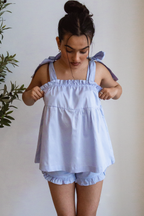 Bow Knot Pajamas - Light Blue