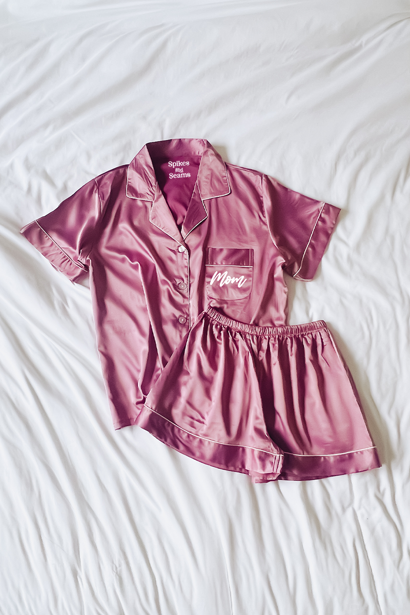 Light Purple Satin Pajamas Shorts Set