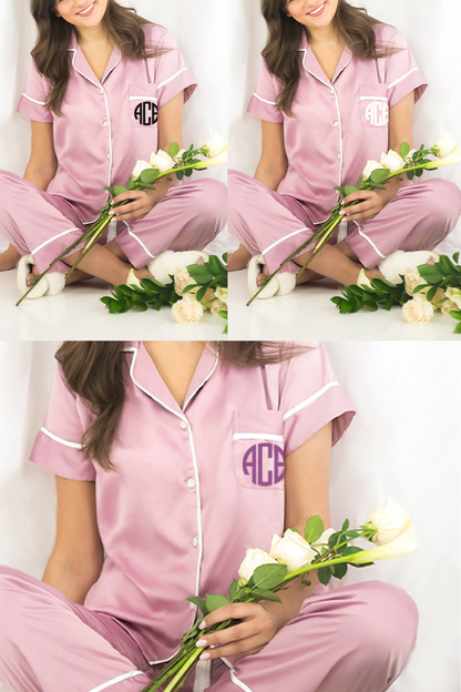 Light Purple Ribbon Pajamas Pants Set