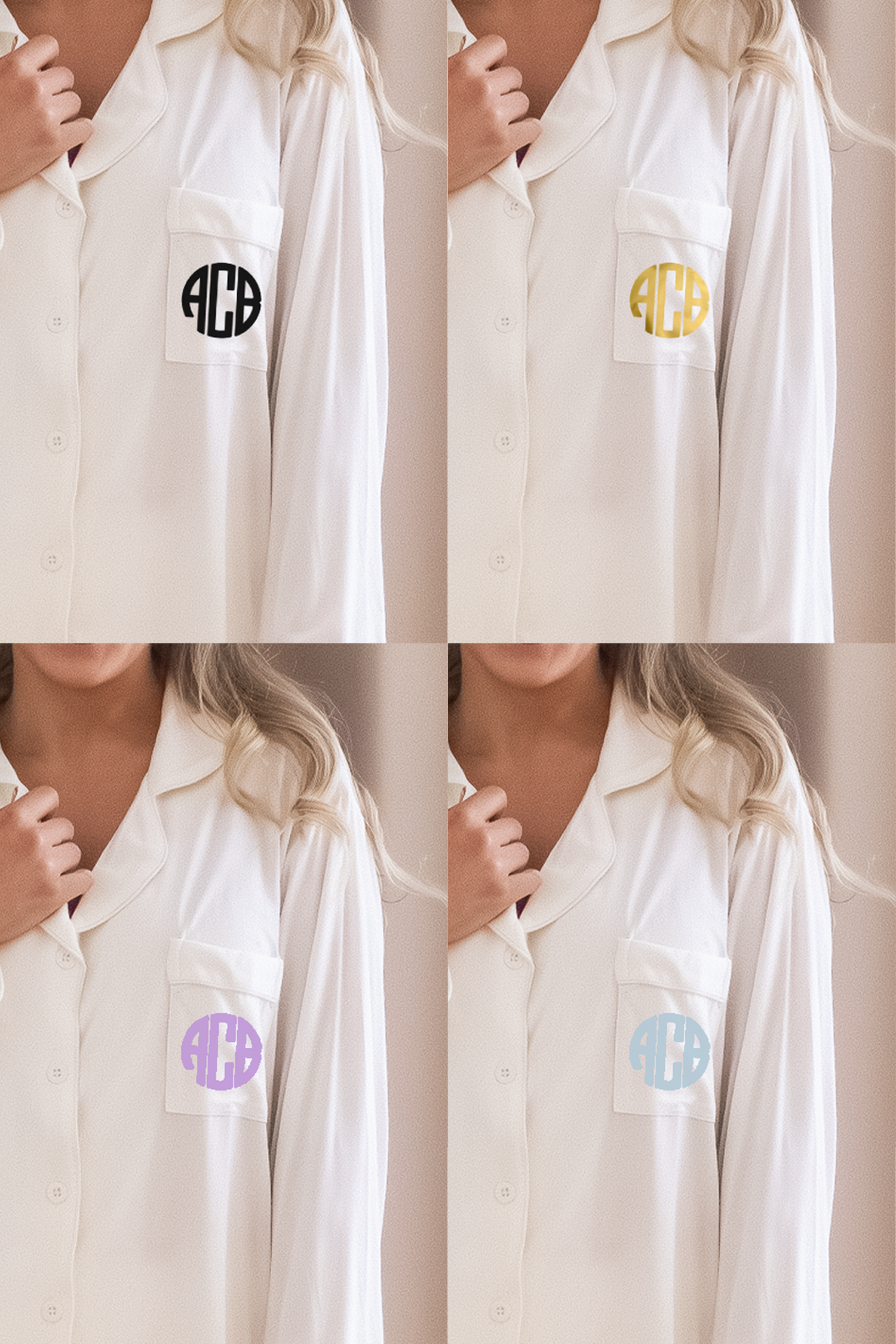 White Modal Long Sleeve & Shorts Pajama Set