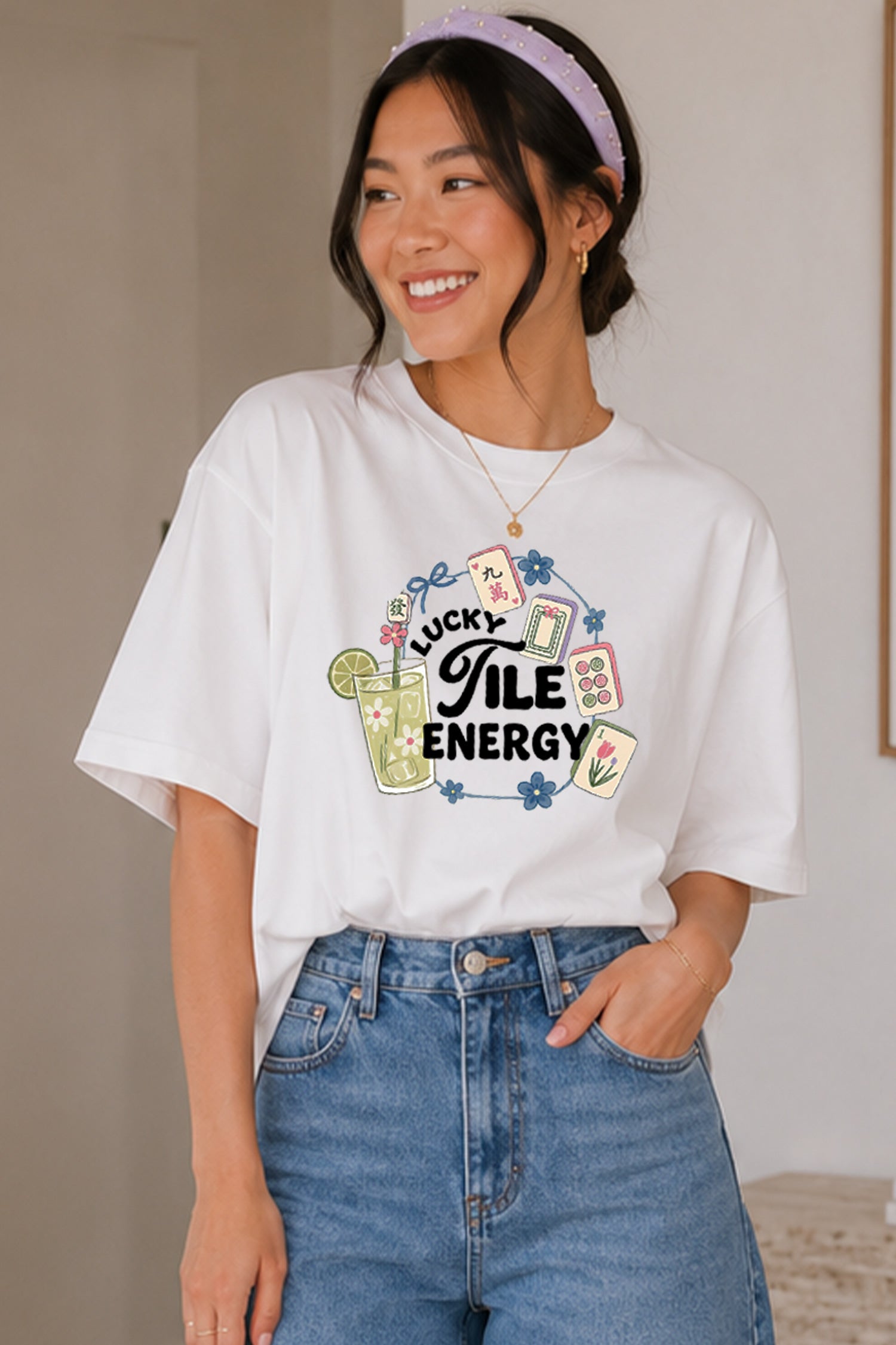 Lucky Tile Energy Mahjong Tee