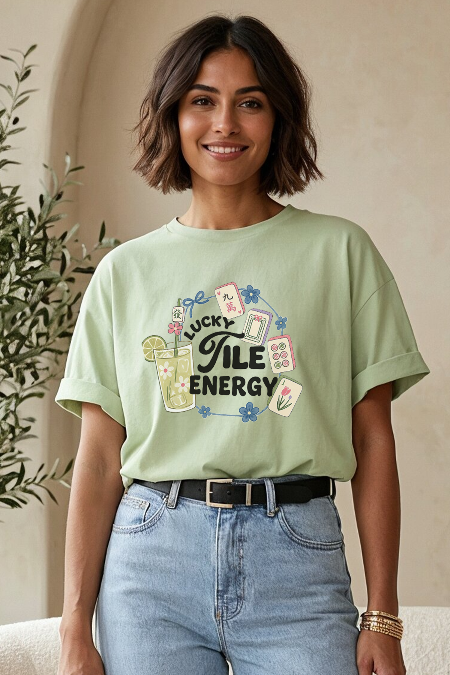 Lucky Tile Energy Mahjong Tee