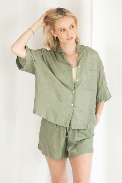 Olive Linen Matching Set