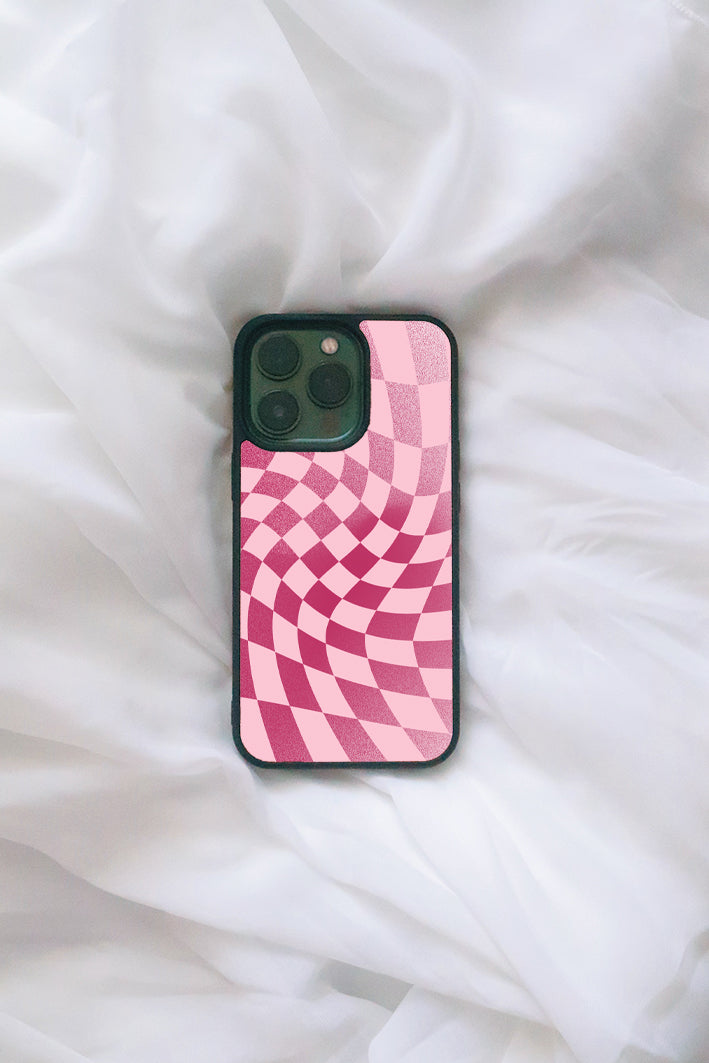 Lilac Checkered Phone Case iPhone Case by LUCKY 13