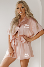 Pale Pink Flowy Satin Pajamas